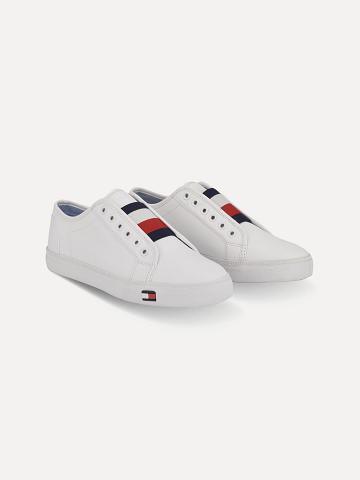 Baskets Tommy Hilfiger Flag Laceless Femme Blanche | FR_W21630