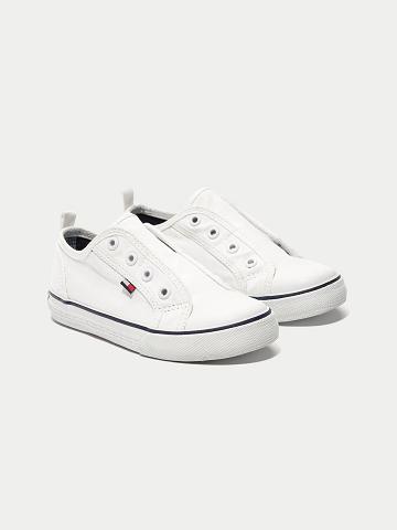 Baskets Tommy Hilfiger Laceless Runner Enfant Blanche | FR_B2245