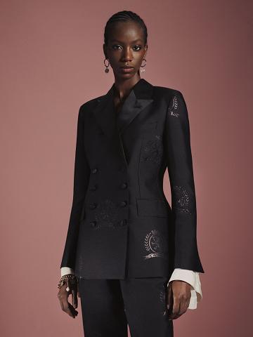 Blazer Tommy Hilfiger Crest Tuxedo Femme Noir | FR_W21001