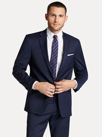 Blazer Tommy Hilfiger Regular fit sharkskin wool Homme Bleu | FR_M31472