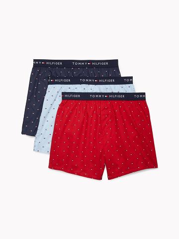 Boxers Tommy Hilfiger Coton classics boxer 3pk Homme Bleu Marine Bleu Rouge | FR_M31557