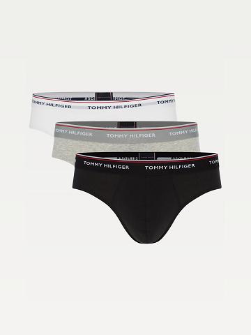 Briefs Tommy Hilfiger Premium essentials brief 3pk Homme Noir Grise Blanche | FR_M31553