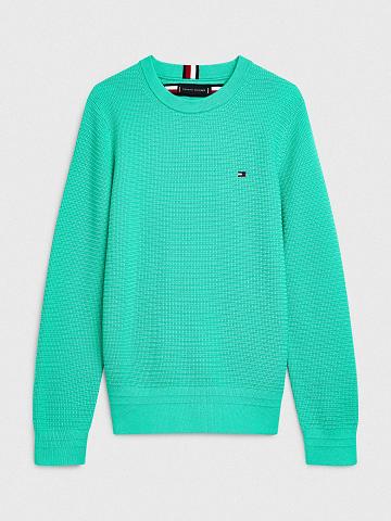 Chandails Tommy Hilfiger Organic Coton Structured Enfant Vert | FR_B2114