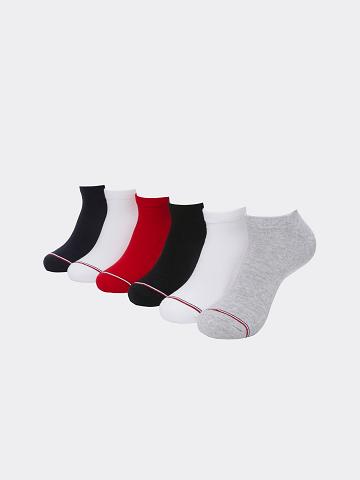 Chaussettes Tommy Hilfiger Ankle 6PK Femme Grise | FR_W21656