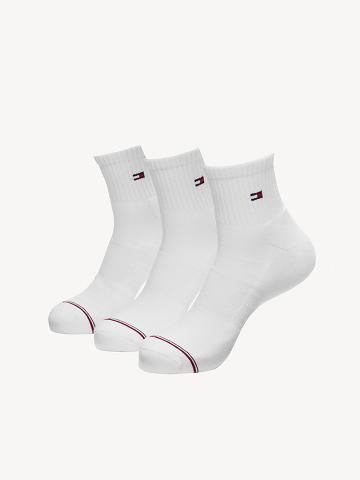 Chaussettes Tommy Hilfiger Quarter Tops 3PK Homme Blanche | FR_M31750