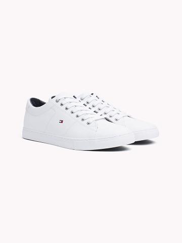 Chaussures Casual Tommy Hilfiger Flag leather Homme Blanche | FR_M31661