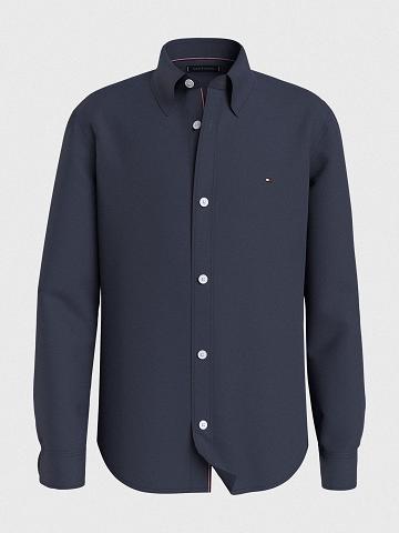 Chemises Tommy Hilfiger Stretch Coton Enfant Bleu Marine | FR_B2088