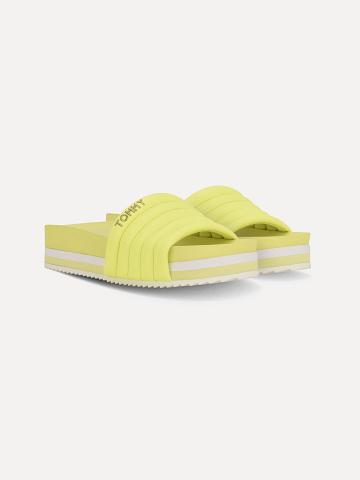 Claquette Tommy Hilfiger Fluorescent Plateforme Femme Jaune | FR_W21618