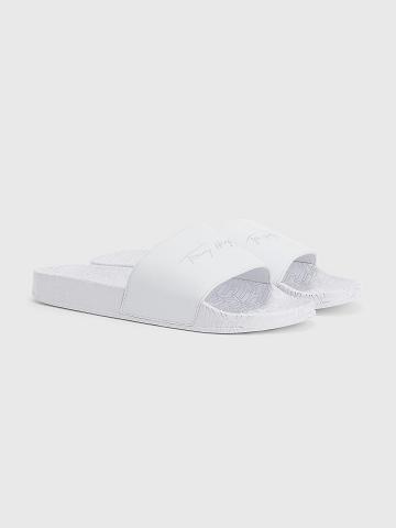 Claquette Tommy Hilfiger Tommy Metallic Pool Femme Blanche | FR_W21624