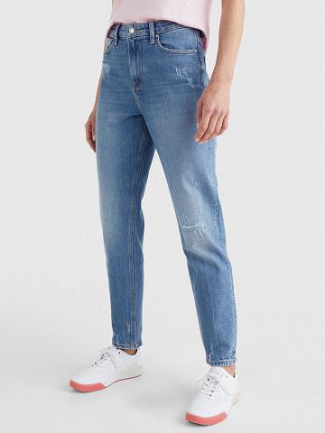 Jean Tommy Hilfiger High Rise Tapered Fit Femme Bleu Marine | FR_W21198