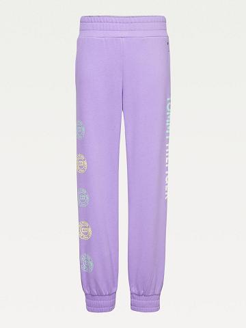 Jogging Tommy Hilfiger Organic Coton Pastel Print Enfant Violette | FR_G1182