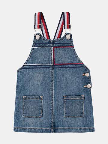 Jupe Tommy Hilfiger Embroidered Flag Denimall Enfant Bleu | FR_G1167