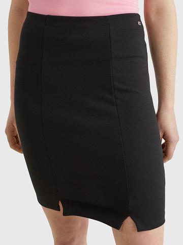 Jupe Tommy Hilfiger Solid Bodycon Femme Noir | FR_W21337