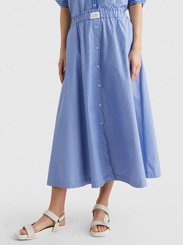 Jupe Tommy Hilfiger Stripe Midi Femme Bleu | FR_W21338