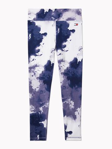 Leggings Tommy Hilfiger Essential Watercolor Print Femme Bleu | FR_W21224