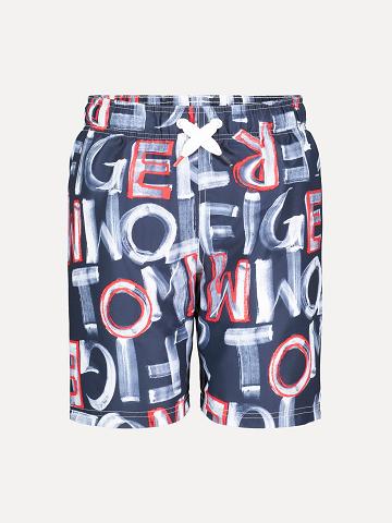 Maillots De Bain Tommy Hilfiger Big Chalk Print Trunk Enfant Multicolore | FR_B2144
