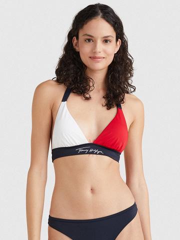 Maillots De Bain Tommy Hilfiger Colorblock Halter Bikini Top Femme Multicolore | FR_W21411