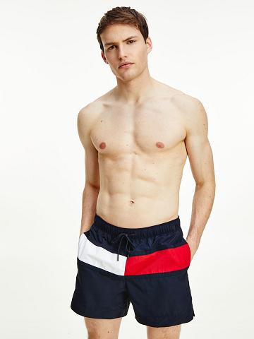 Maillots De Bain Tommy Hilfiger Flag 7" swim trunk Homme Bleu Marine | FR_M31097