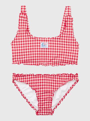 Maillots De Bain Tommy Hilfiger Gingham Bralette Set Enfant Rouge | FR_G1220
