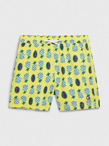 Maillots De Bain Tommy Hilfiger Pineapple Trunk Enfant Jaune | FR_B2151