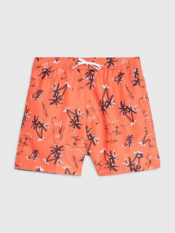 Maillots De Bain Tommy Hilfiger Surfer Trunk Enfant Orange | FR_B2154