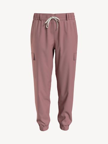 Pantalon Jogging Tommy Hilfiger Solid Cargo Femme Rose | FR_W21217