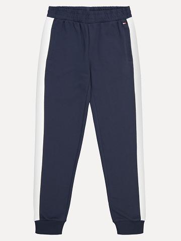 Pantalons Tommy Hilfiger Bambin' Knit Jogger Enfant Bleu | FR_G1292