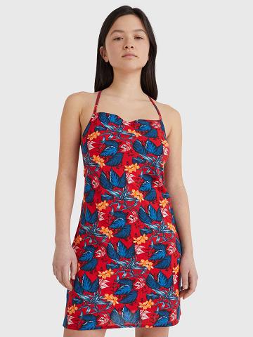 Peignoir Tommy Hilfiger Floral Tie-Back Mini Femme Rouge | FR_W21092