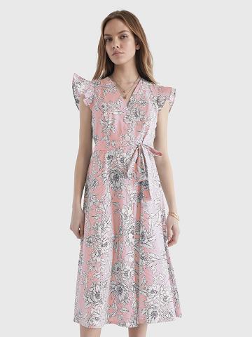 Peignoir Tommy Hilfiger Rose Midi Femme Rose Multicolore | FR_W21113
