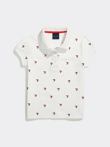 Polos Tommy Hilfiger Print Enfant Blanche | FR_G1152