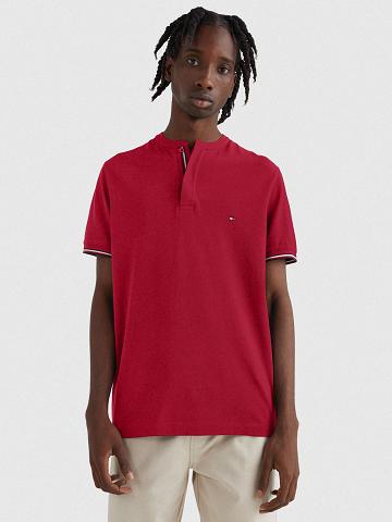 Polos Tommy Hilfiger Slim fit contrast placket Homme Rouge | FR_M31308