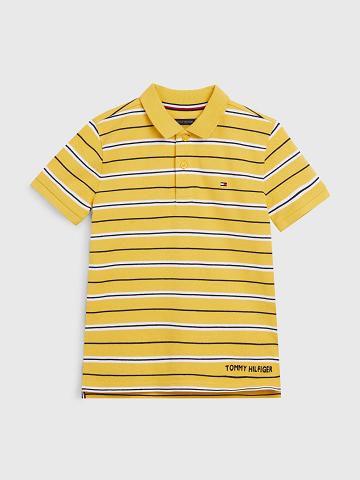 Polos Tommy Hilfiger Stripe Enfant Jaune | FR_B2071