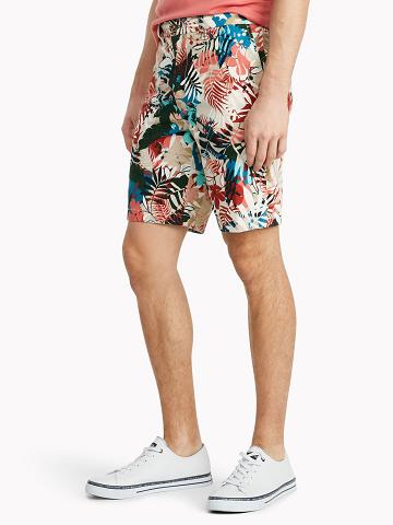 Shorts Tommy Hilfiger Palm print 9" Homme Marron Multicolore | FR_M31217