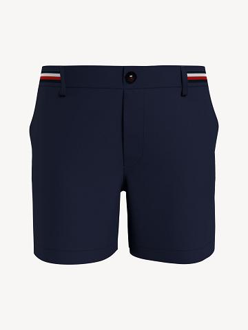Shorts Tommy Hilfiger Stripe Taille 5" Femme Bleu Marine | FR_W21317
