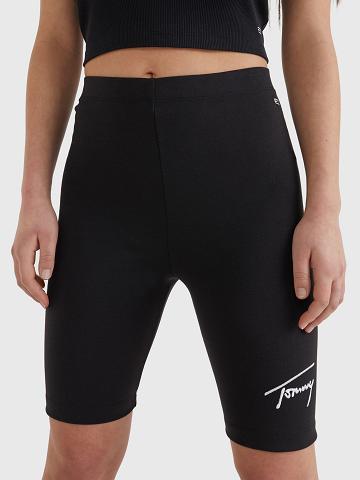 Shorts Tommy Hilfiger Tommy Signature Bike Femme Noir | FR_W21320