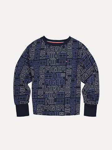 Sweat À Capuche Tommy Hilfiger Bambin' Popover Enfant Bleu Marine | FR_G1107