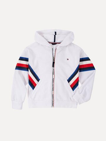 Sweat À Capuche Tommy Hilfiger Little Chevron Logo Enfant Blanche | FR_G1095