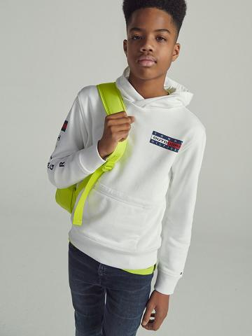 Sweat À Capuche Tommy Hilfiger Organic Coton Expedition Enfant Blanche | FR_B2032