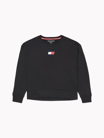 Sweats Tommy Hilfiger Essential High-Low Popover Femme Noir | FR_W21385