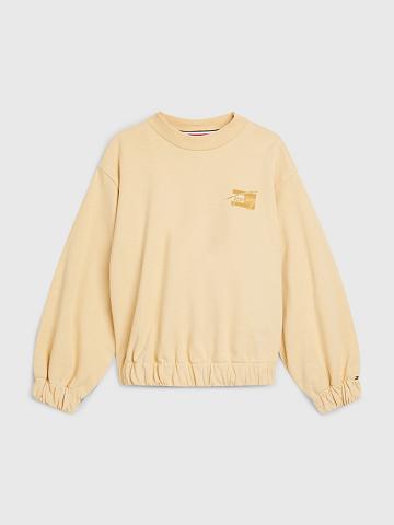 Sweats Tommy Hilfiger Natural Dye Script Enfant Jaune | FR_G1207