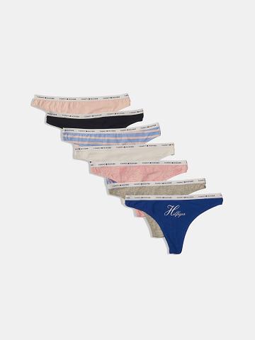 Thongs Tommy Hilfiger Logo Mix 7PK Femme Bleu | FR_W21571