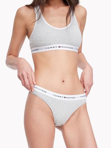 Thongs Tommy Hilfiger Signature Femme Grise | FR_W21578