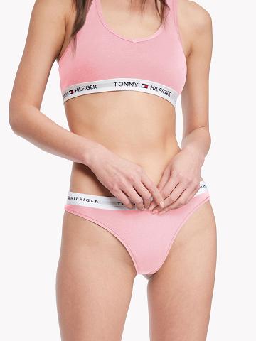 Thongs Tommy Hilfiger Signature Femme Rose | FR_W21579
