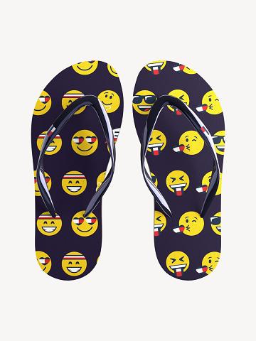 Tong Tommy Hilfiger Emoji Enfant Bleu Marine | FR_G1297