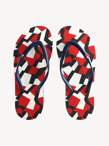 Tong Tommy Hilfiger Jigsaw Print Enfant Rouge | FR_G1298