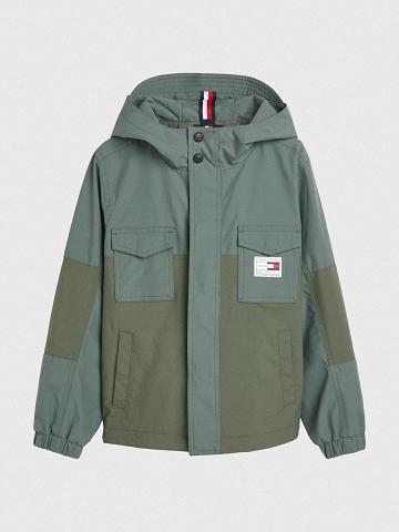 Vestes Tommy Hilfiger Encapuchonné Surplus Enfant Vert | FR_G1115