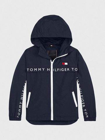 Vestes Tommy Hilfiger Flag Windbreaker Enfant Bleu Marine | FR_G1112