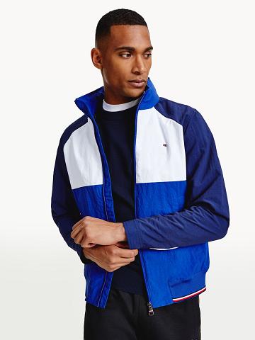 Vestes Tommy Hilfiger Recycled colorblock bomber Homme Bleu Blanche | FR_M31413